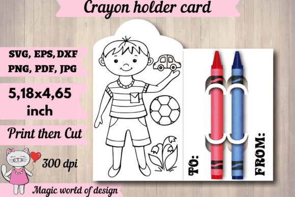 Lovely Boy Crayon Holder Card for Baby: A Graphics & Crafts Asset That Delivers