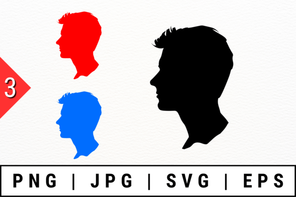 Male Silhouette Profile Vector for Crafts and Graphics