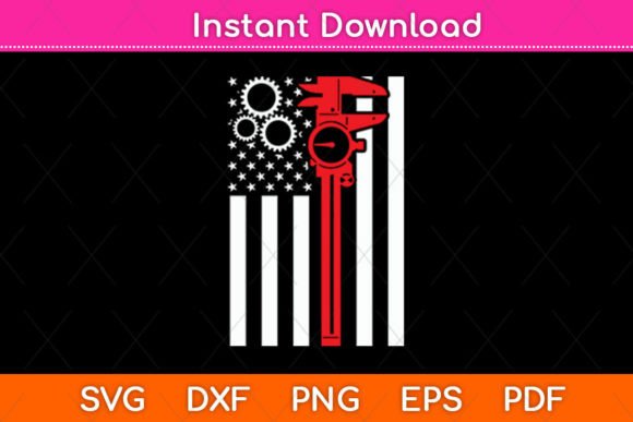 Mechanic Tools - American Flag Machinist SVG Design for Crafts and Graphics