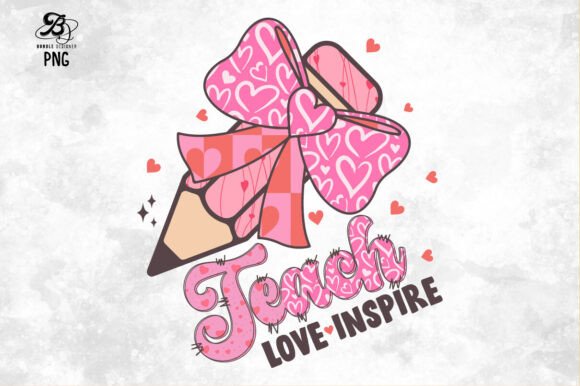 Valentine’s Day Teach Love Inspire PNG for Crafts and Graphics